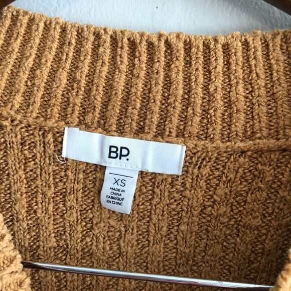 BP Oversized Striped Soft Stretchy Knit Sweater Shirt Yellow Brown - Picture 5 of 12